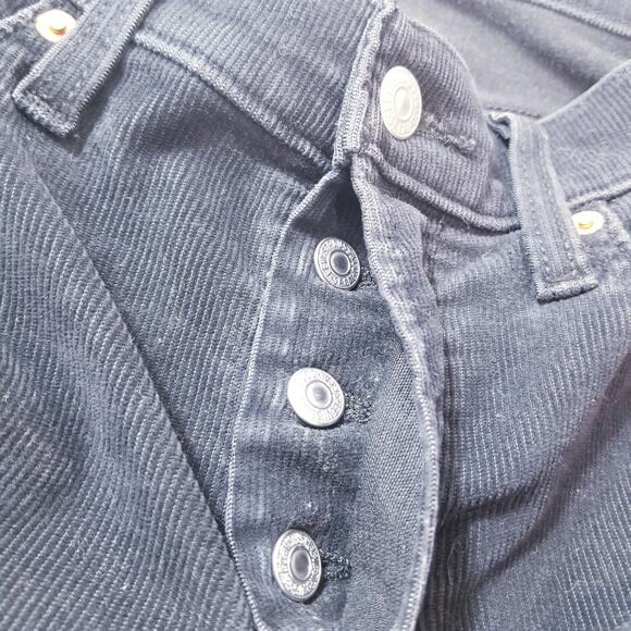 Levi's Premium Big E Wedgie Straight Black Corduroy Pants Button Fly - Picture 12 of 15